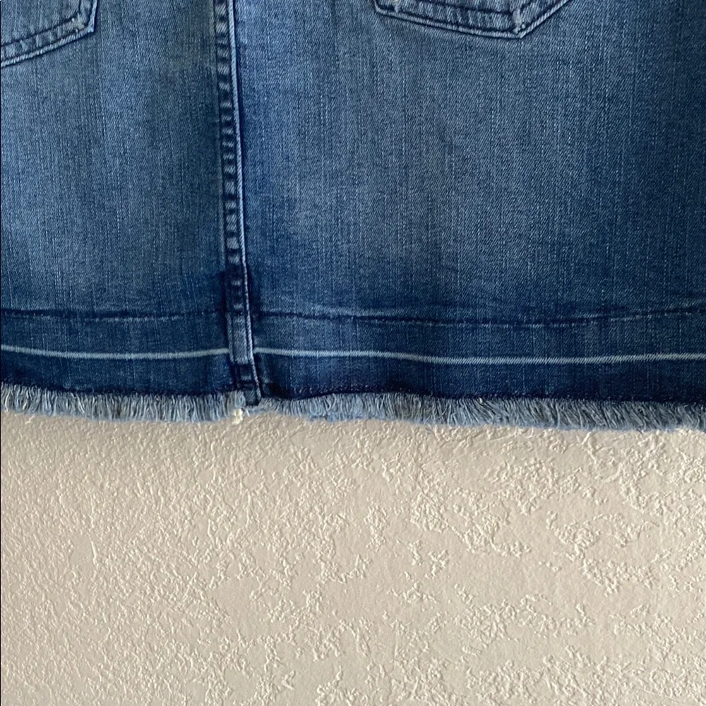 Michael Kors Denim Blue fringe bottom Skirt size 4 - Picture 4 of 11